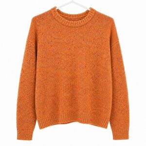 Joseph A Wool Blend Fleck Gold Pullover Crew Neck Sweater Women's S Cozy Fall